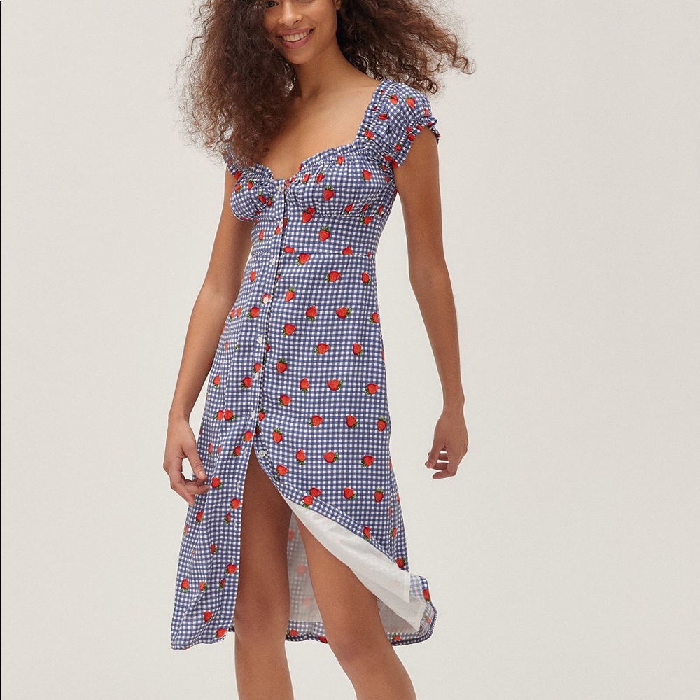 Urban Outfitters Penelope Strawberry Button Dress